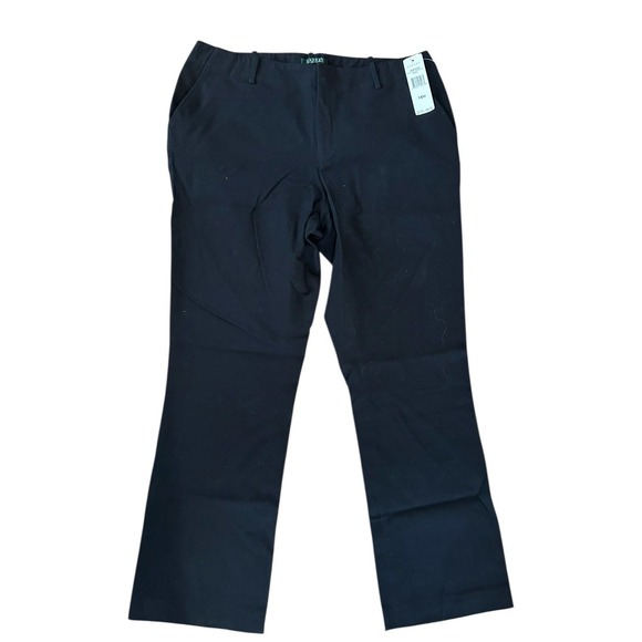 Lauren Ralph Lauren NWT Cotton Twill Pants, Black, Belted, Sz16w (msrp$95) - Picture 1 of 4